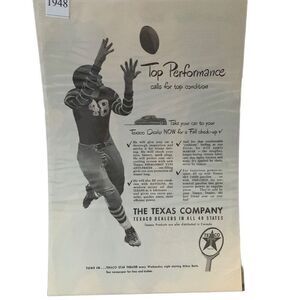 Vintage 1948 Texaco Permanent Type Anti Freeze Ad Advertisement